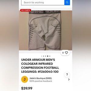 Under Armour Men's White and Gray Compression Pants